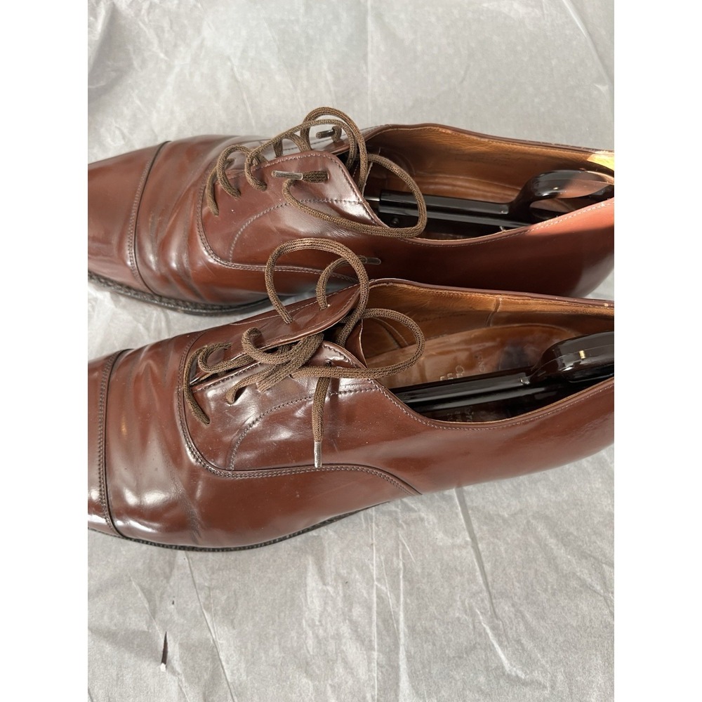 CHURCHILL Custom Brown Leather Wingtip Oxford Men's Dress SHOES Size 10.5 EC